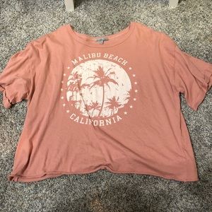 Pink cropped T-shirt